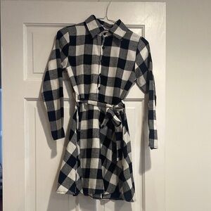 Plaid Black and White Dress